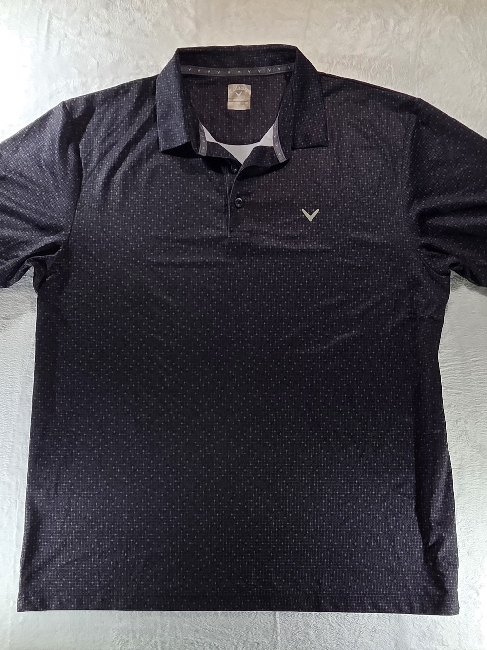 Callaway Opti-Dri Men's XL Black/Gray Geometric Short Sleeve Polo - 0090